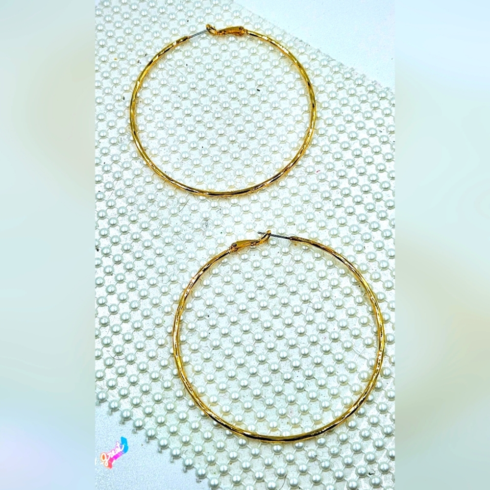 Textured 2mm Hoops - Picture 4 of 7